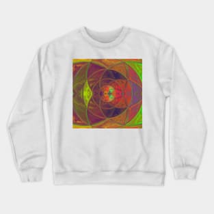 Mosaic Kaleidoscope Flower Purple Orange and Green Crewneck Sweatshirt